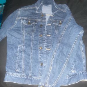 Size L. George Jean Jacket Men's L Blue Denim Motorcycle.
